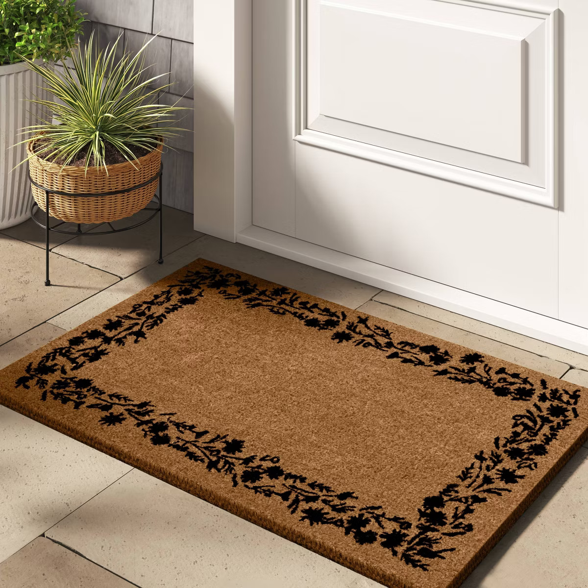 1'11"x2'11" Floral Border Estate Doormat Beige - Threshold™ designed with Studio McGee | Target