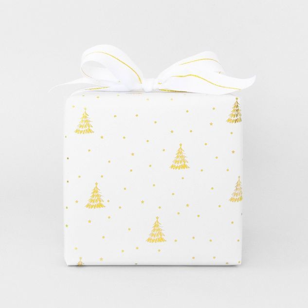 30 sq ft Gold Tree on White Gift Wrap - Sugar Paper™ + Target | Target