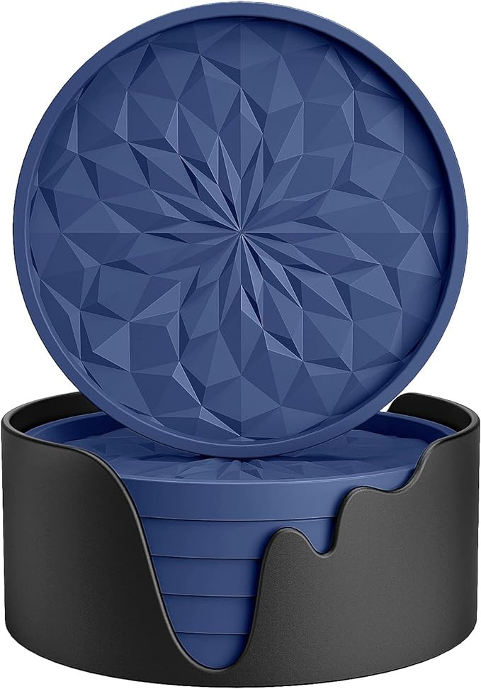 ME.FAN Silicone Coasters [6 Pack] Coasters with Holder - Drinking Coasters - Cup Mat for Drinks -... | Amazon (US)