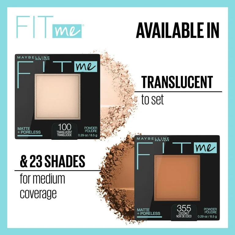 Maybelline Fit Me Matte Poreless Pressed Face Powder Makeup, Classic Ivory, 0.29 oz | Walmart (US)