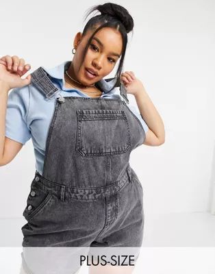 Urban Bliss Plus overalls short in wash black | ASOS (Global)