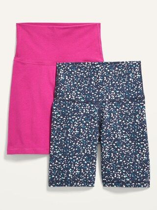 Extra High-Waisted Biker Shorts 2-Pack for Women -- 8-inch inseam | Old Navy (US)