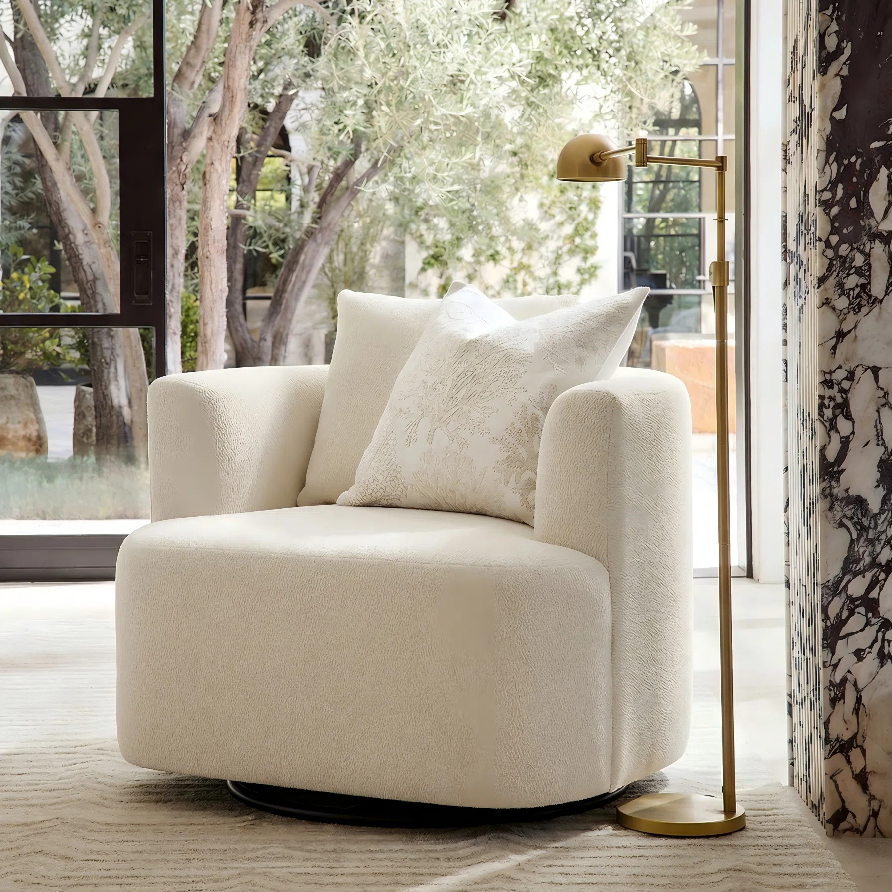 Latitude Run® 41" Wide Upholstered Oversize Swivel Accent Chair | Wayfair | Wayfair North America