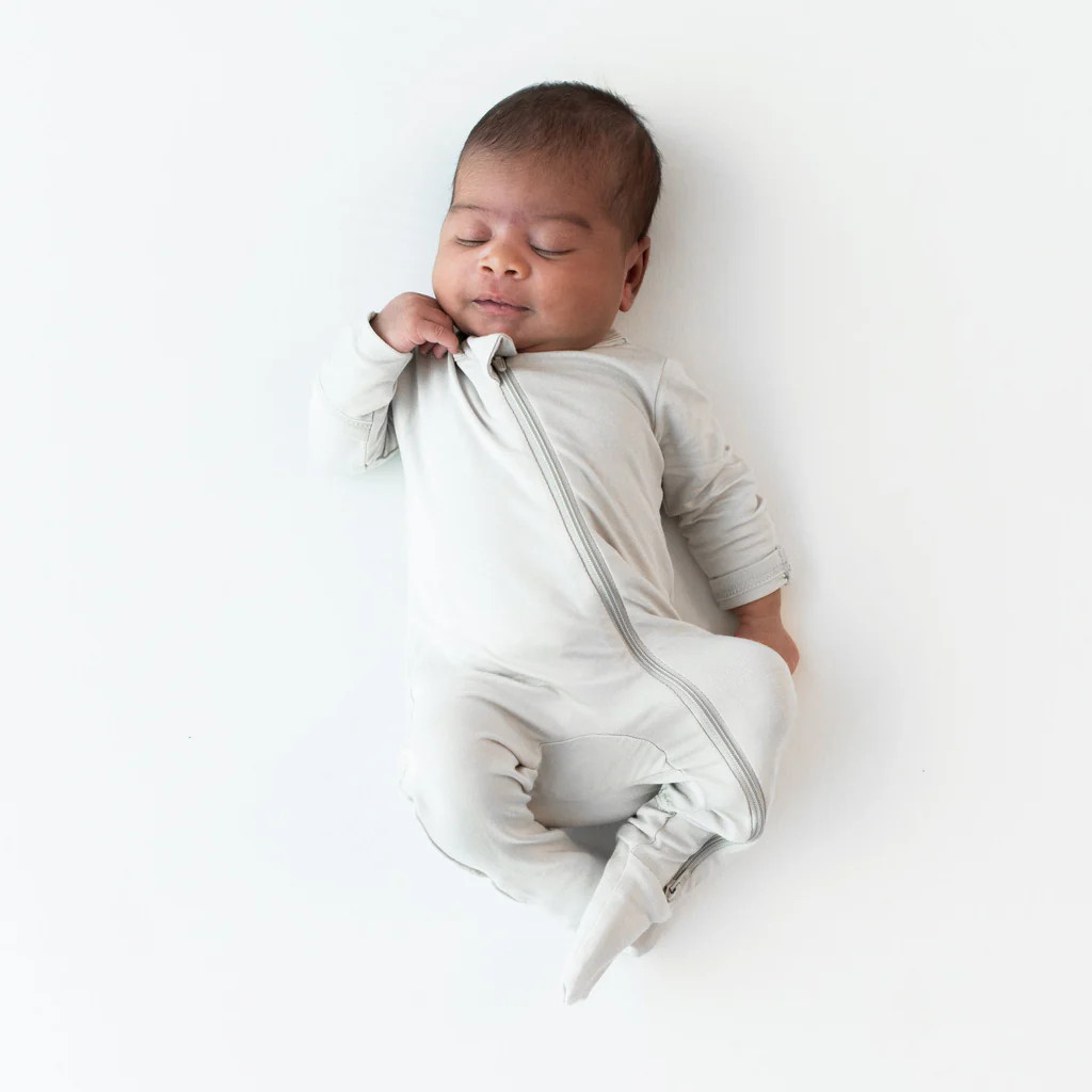 Zippered Footie in Oat | Kyte Baby
