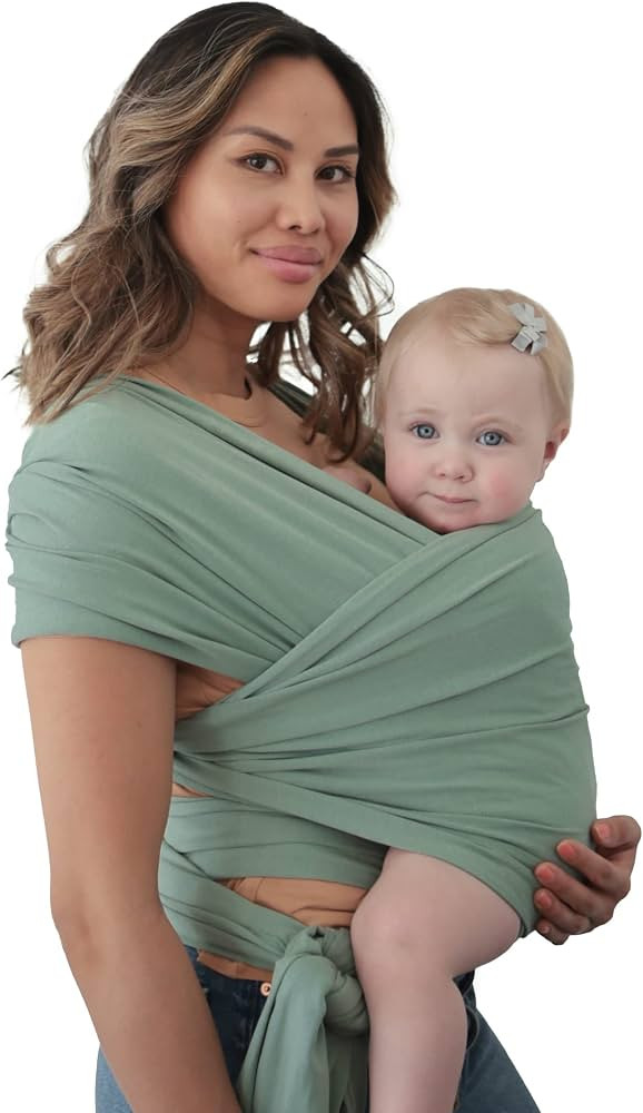 mushie Baby Wrap Carrier | 100% Organic Cotton | Infant Sling for Newborn and Babies 8-35 lbs (Ro... | Amazon (US)