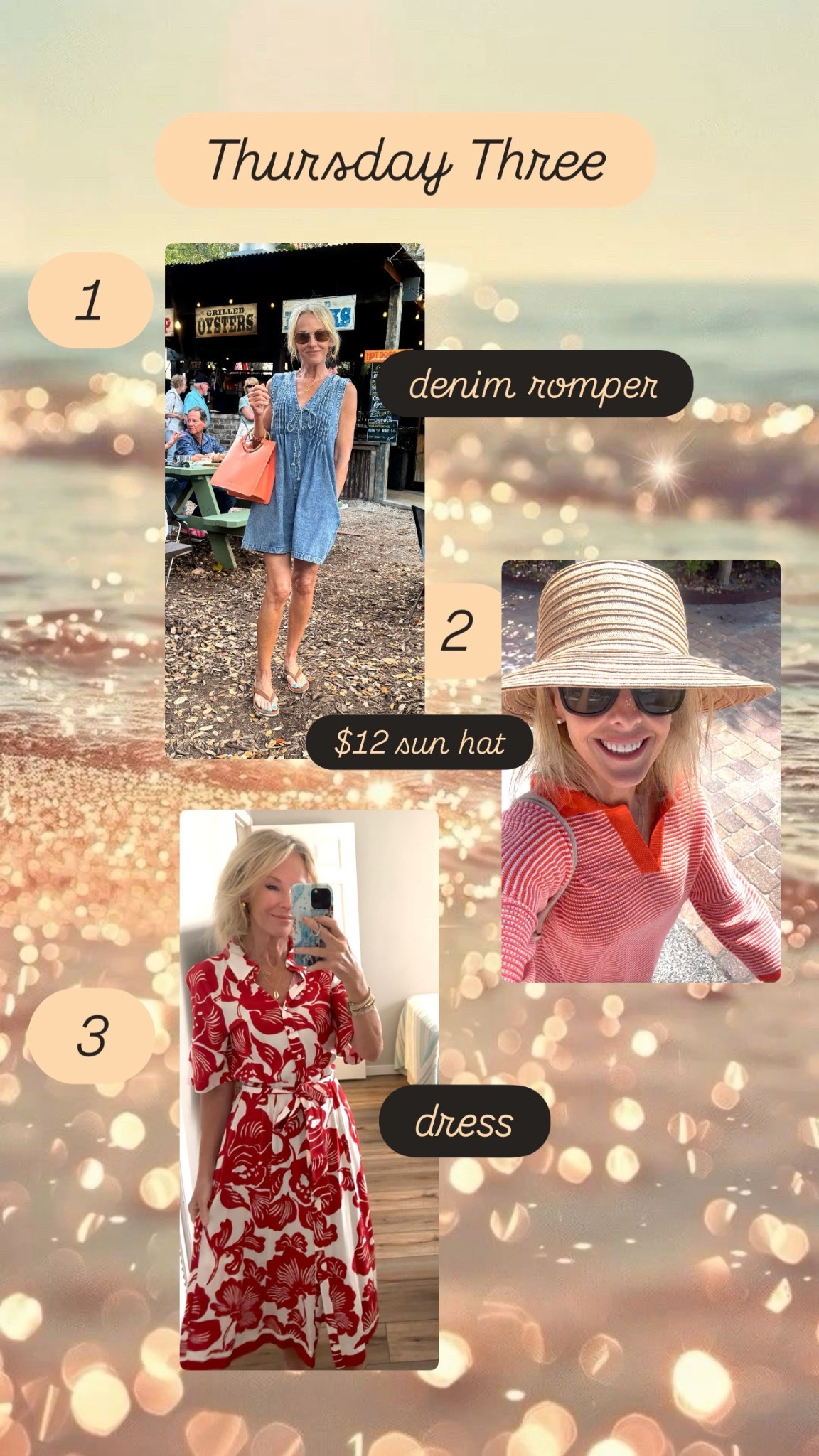 Thursday Three-Amazon denim romper, packable $12 sun hat, H&M floral print dress. #topsellers #fashionover50 #beachwear #springbreak 

#LTKPetite #LTKOver40 #LTKspring