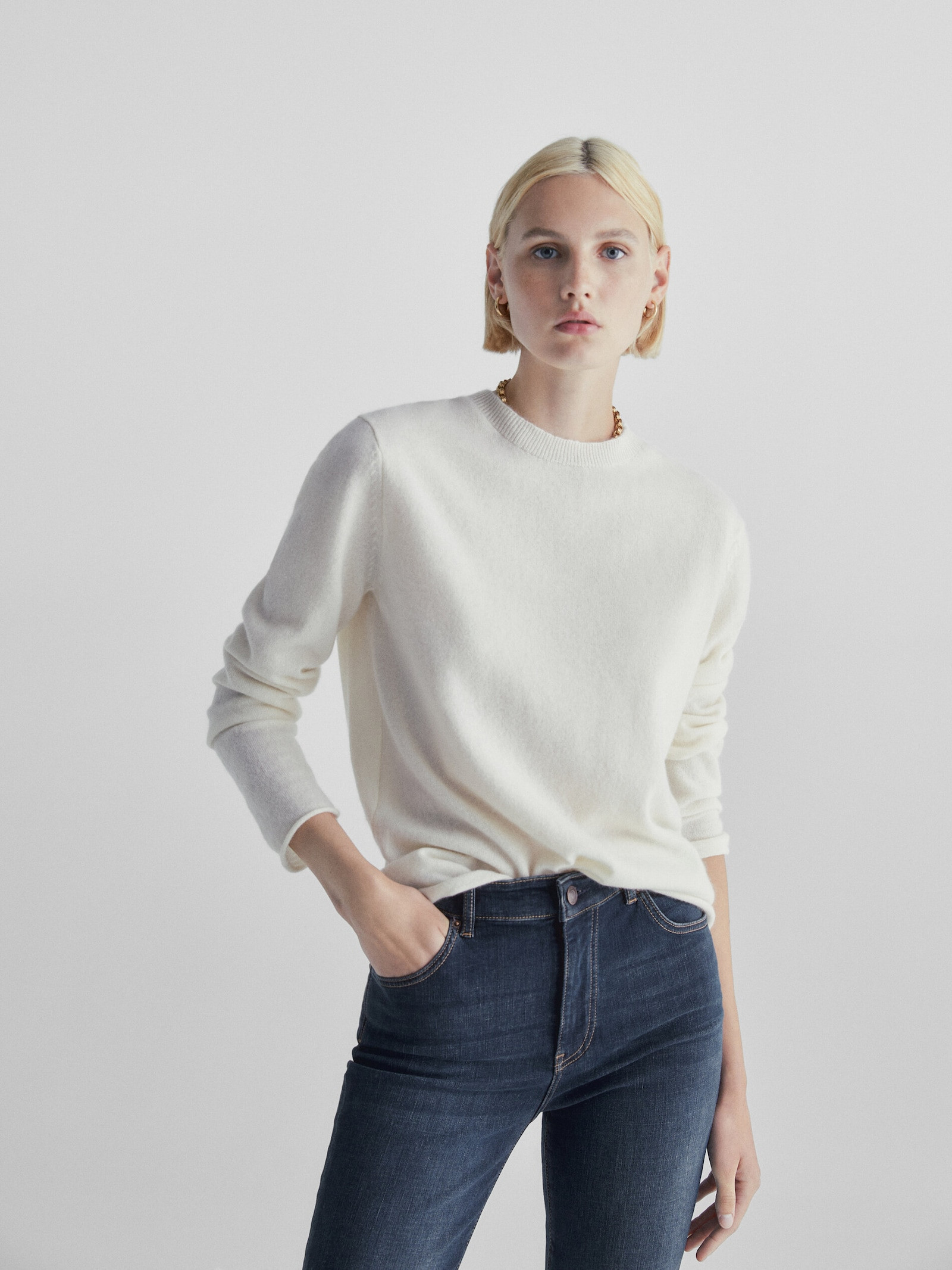 Skinny flare fit high-waist jeans | Massimo Dutti US