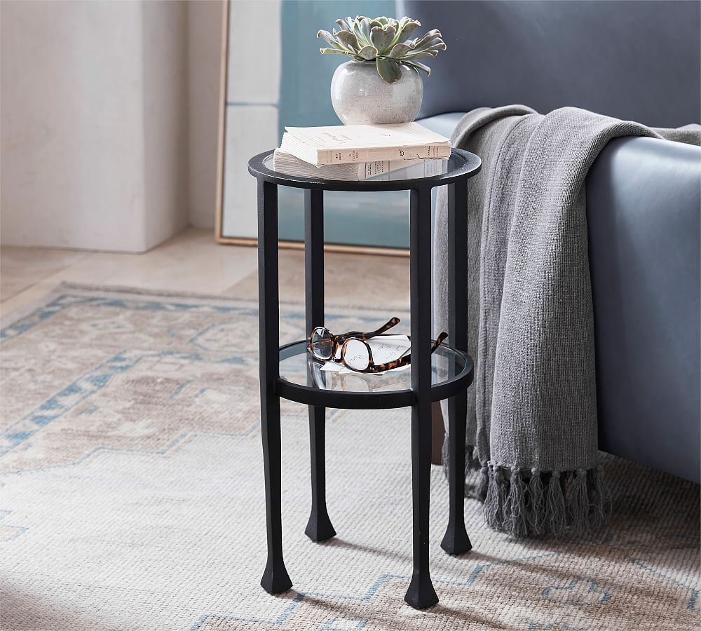 Tanner Round Glass Accent Table | Pottery Barn (US)