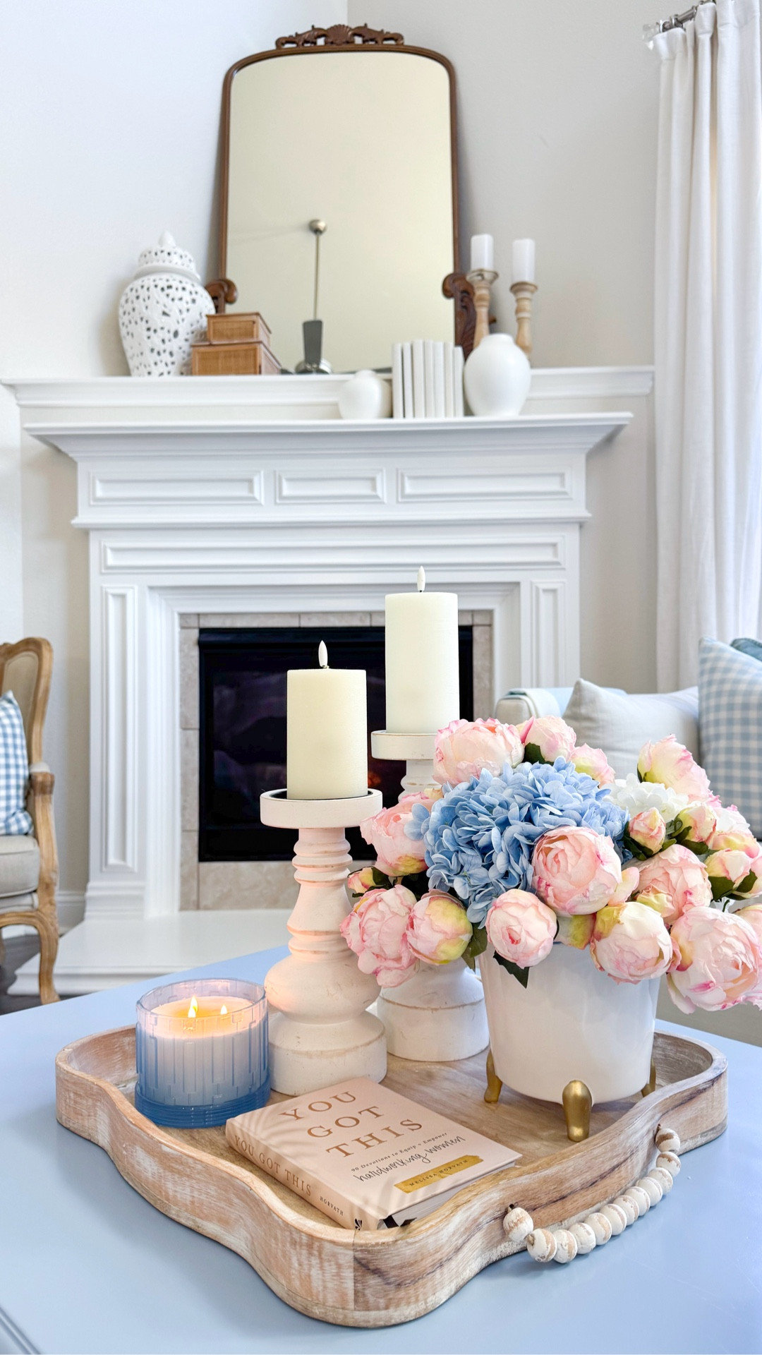 I love transitioning to blue and white after the holidays—it brings such a fresh, clean feel. 💙

#winterdecor #livingroomdesign #livingroomdecor 

#LTKSeasonal #LTKHome