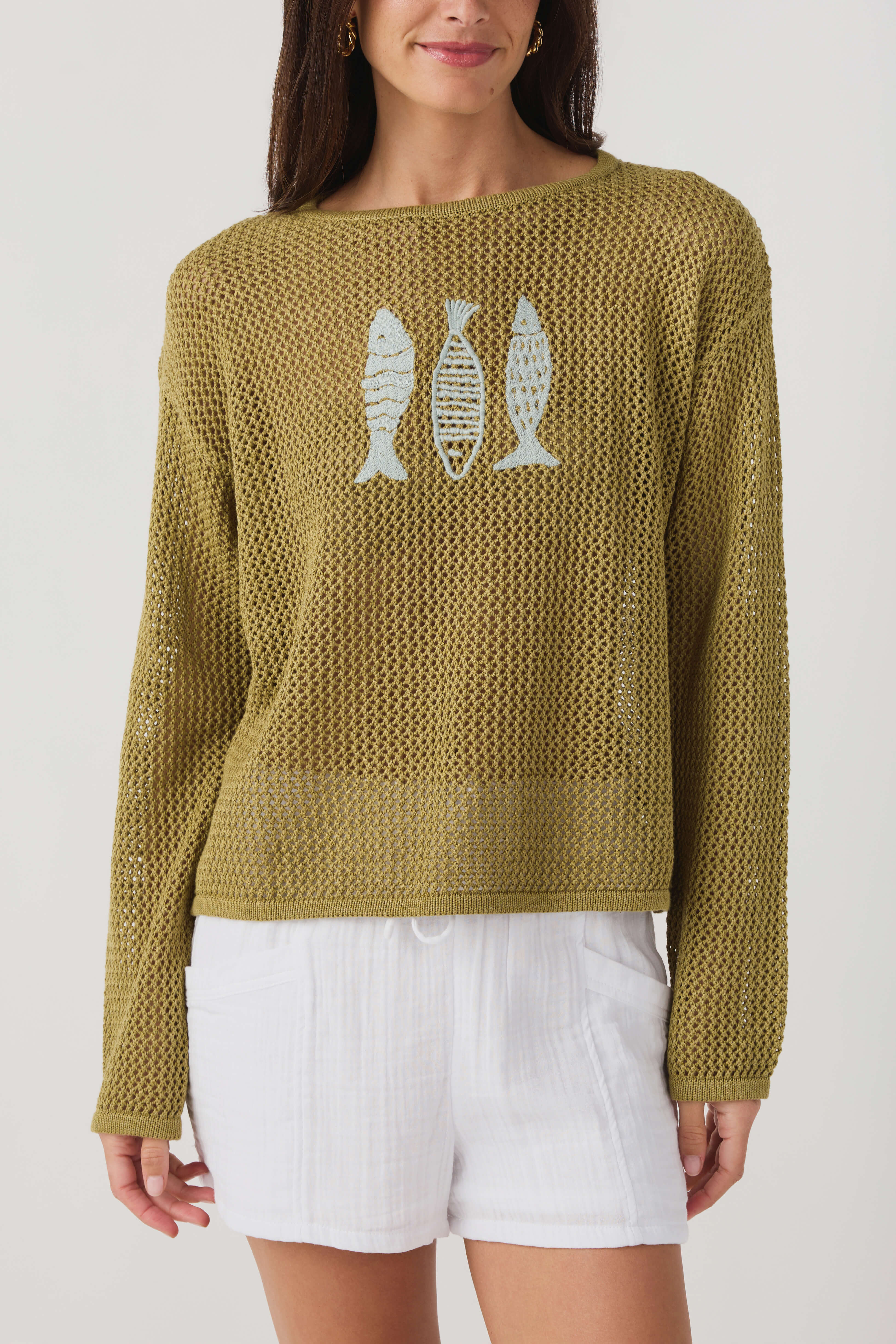 Wishlist Fish Trio Sweater | Social Threads