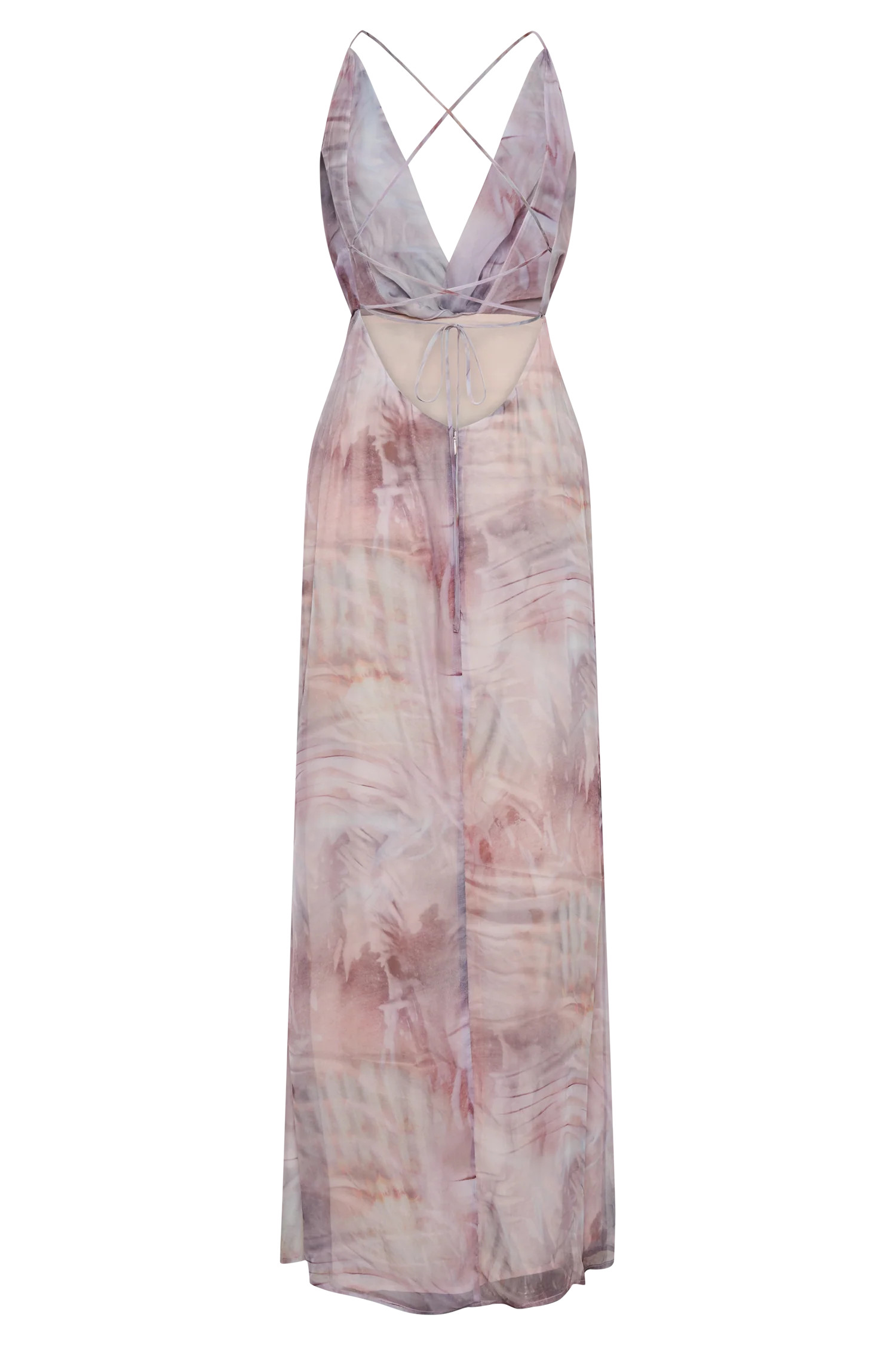 Attina Cowl Chiffon Maxi Dress - Mermaid Shell Print | MESHKI US