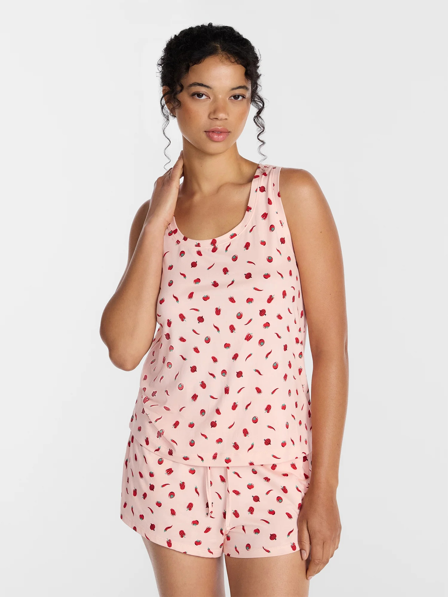 Joyspun Women's Tank Top and Shorts Pajama Set, 2-Piece, Sizes XS-3X | Walmart (US)