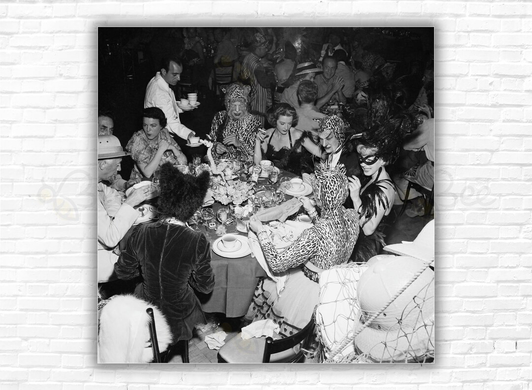 Slim Aarons  Safari Party Print/Poster - circa 1950: Guests at a fancy dress party held at the Ro... | Etsy (US)