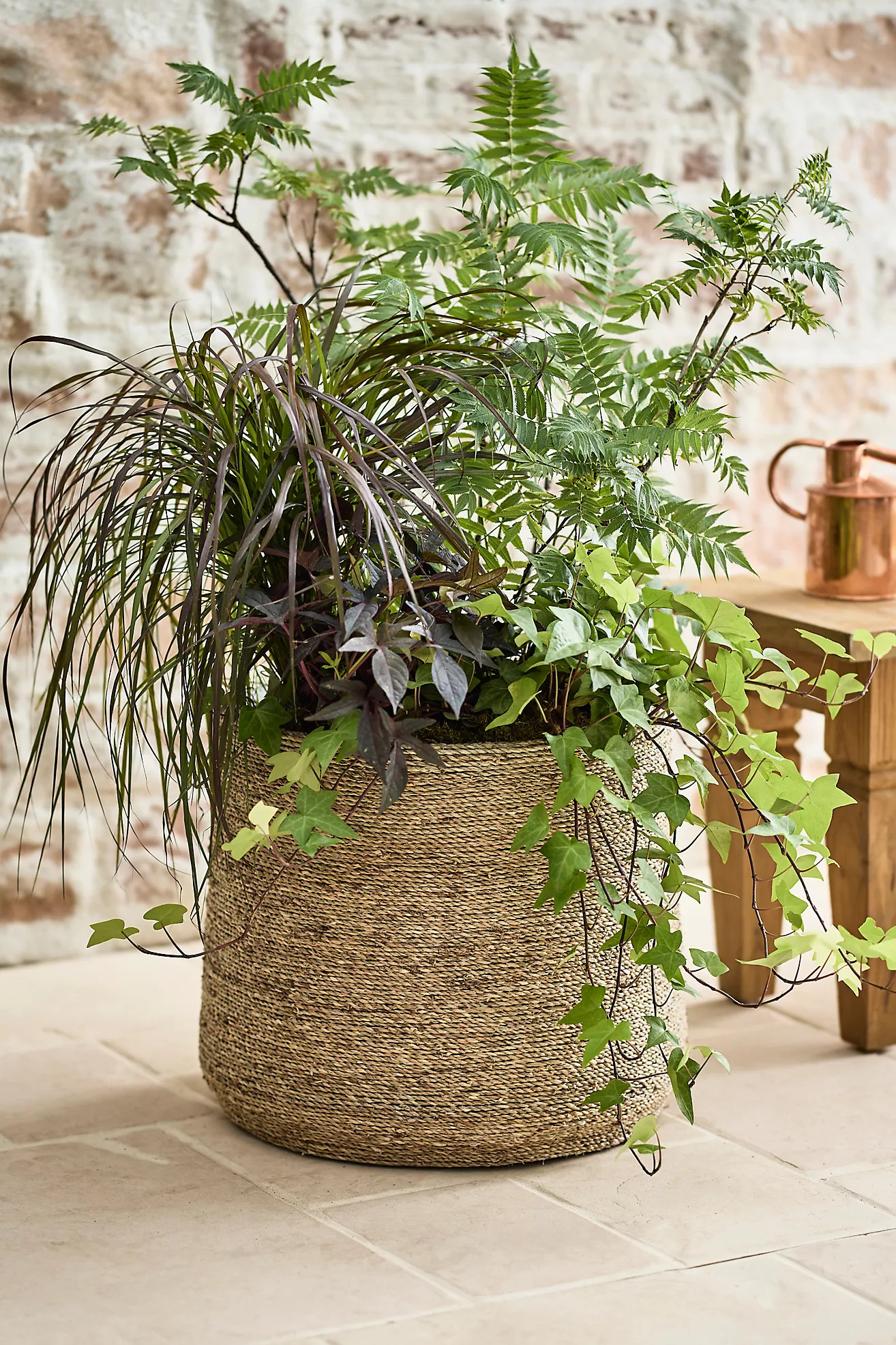 Woven Seagrass + Fiber Taper Pot | Terrain