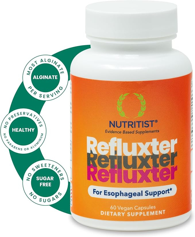 Refluxter Sodium Alginate Capsules 1000+ mg for Acid Reflux LPR & GERD | Natural alginate raft fo... | Amazon (US)