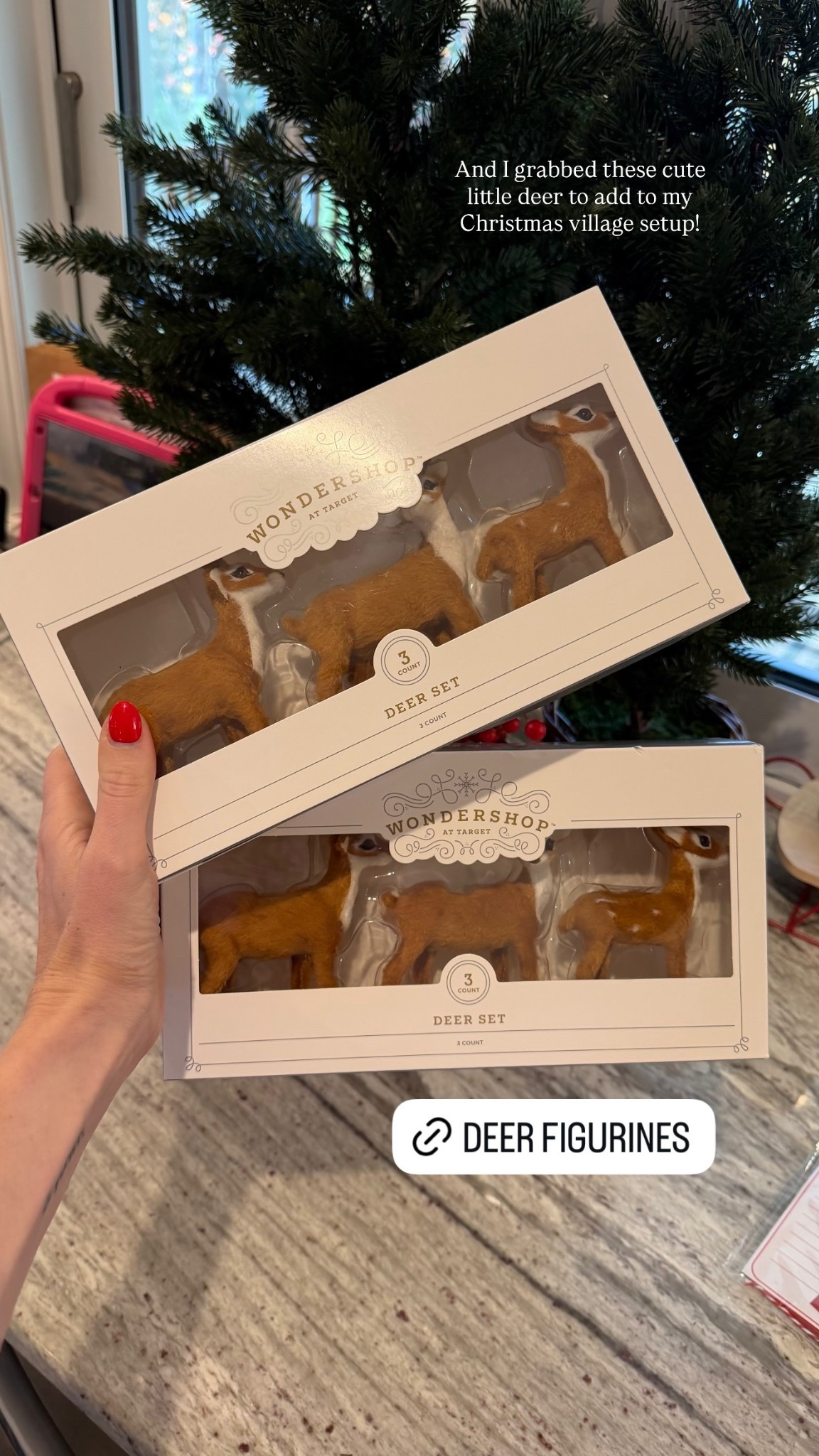 And I grabbed these cute little deer to add to my Christmas village setup!