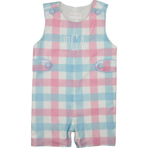 Pink And Blue Plaid Jon Jon | Cecil and Lou