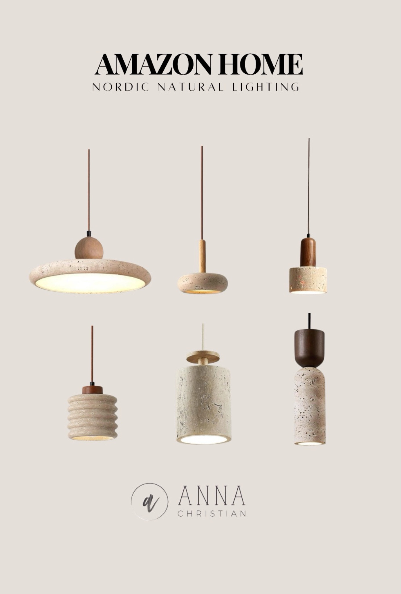 Nordic warm natural organic stone lighting.
These pendants are all so pretty! 🤎

#LTKHome