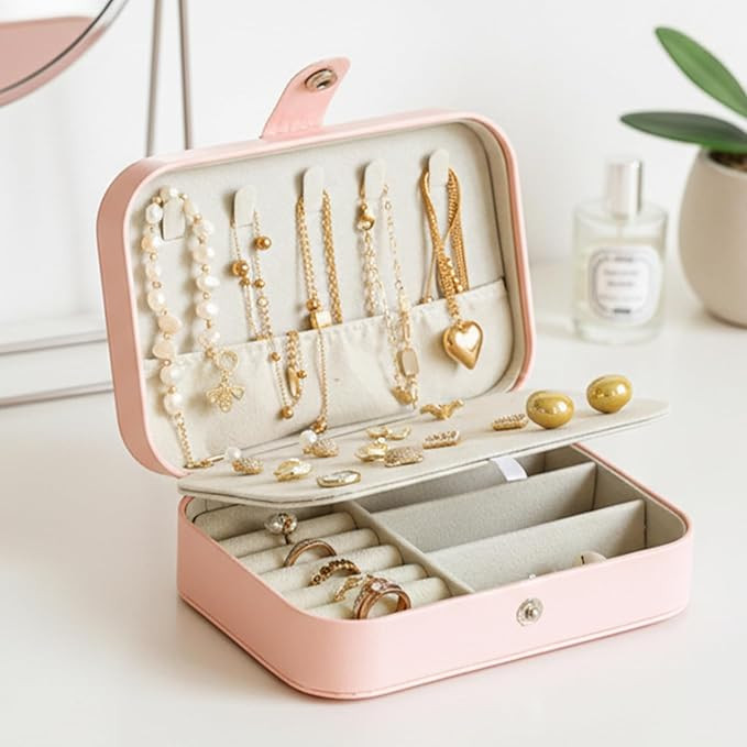 Travel Jewelry Case Mini Jewelry Box-Small Portable Jewellry Organizer Box for Women Wedding Birt... | Amazon (US)