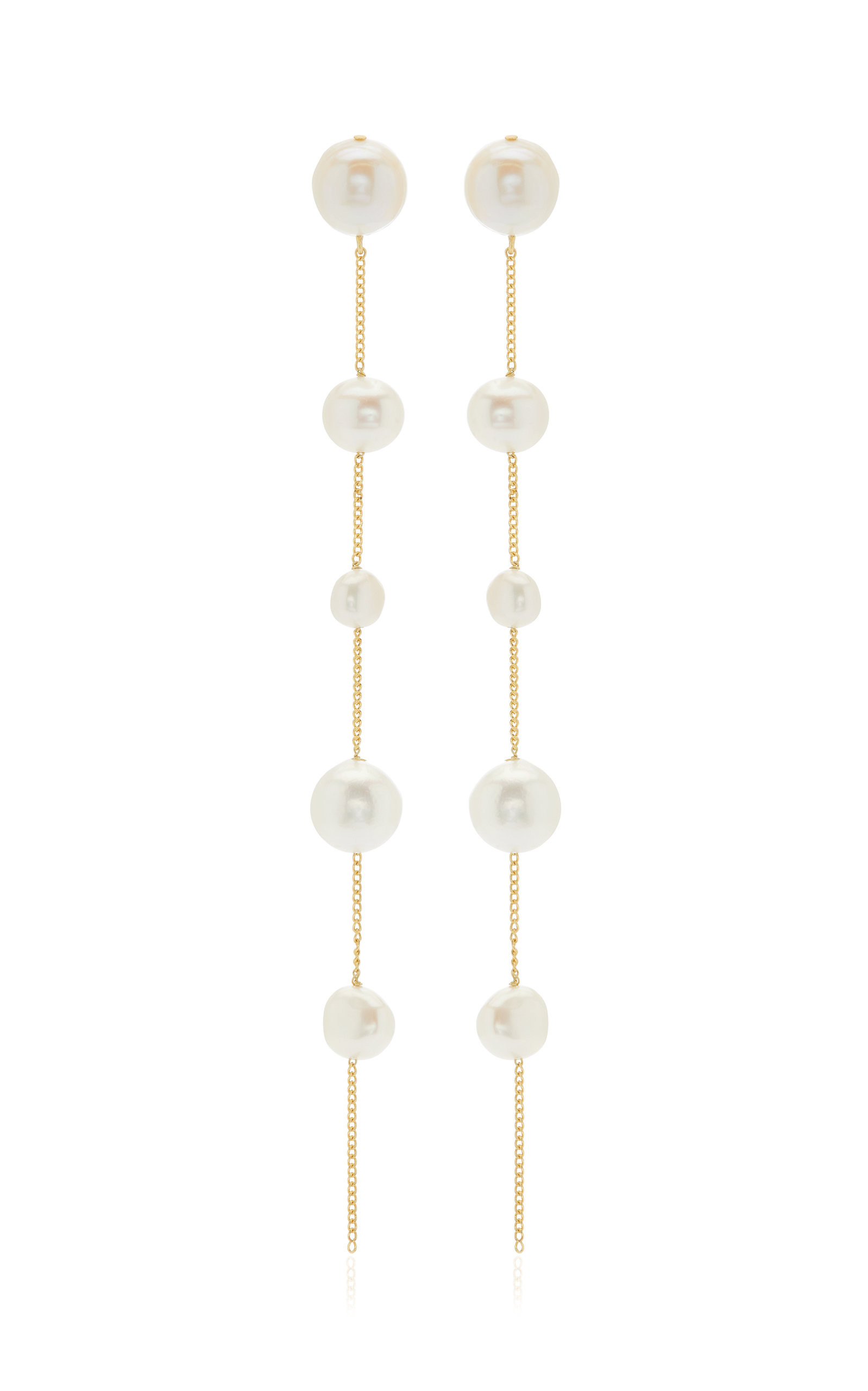Cult Gaia - Atum Brass and Pearl Earrings - White - OS - Moda Operandi - Gifts For Her | Moda Operandi (Global)