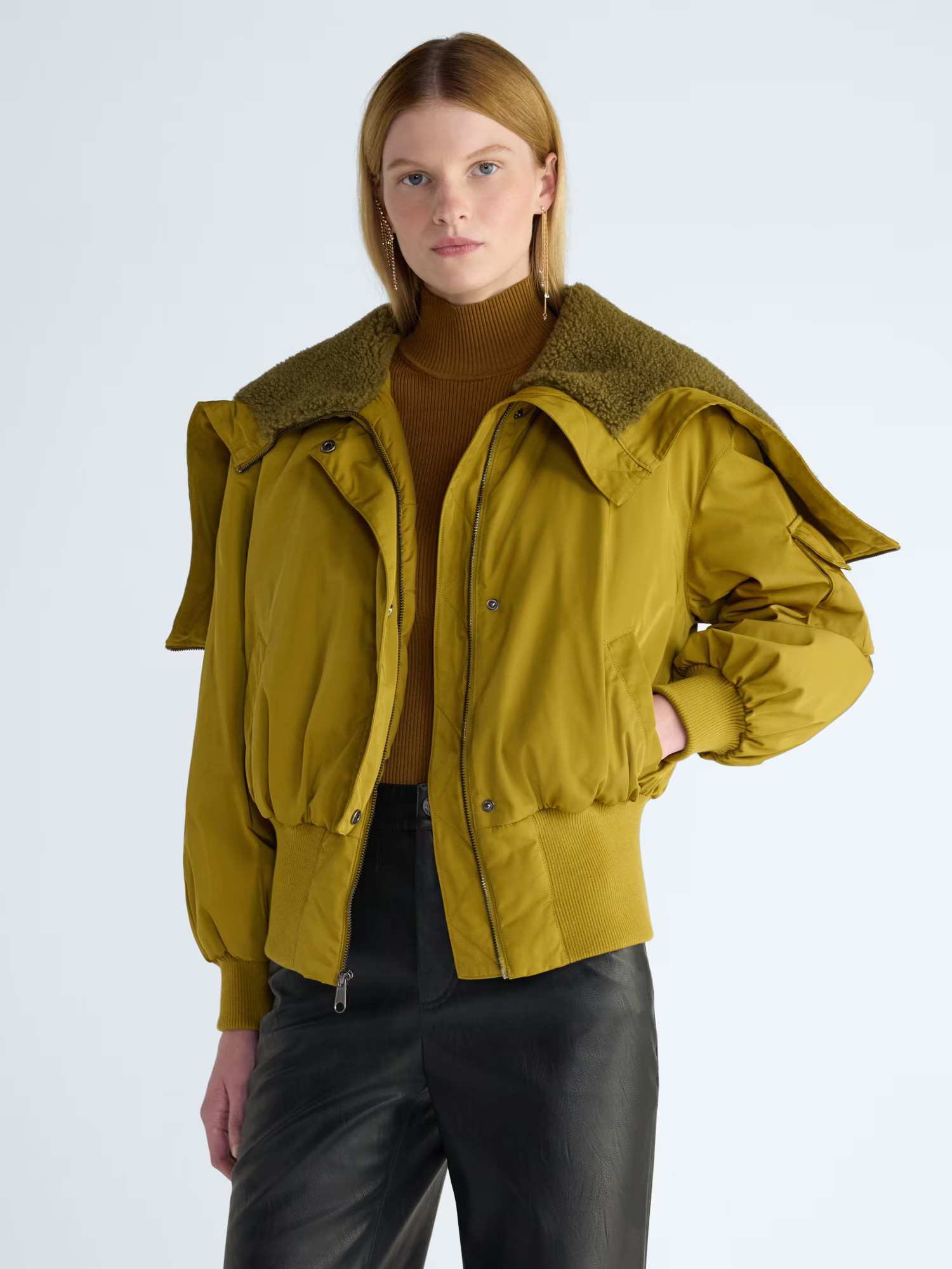 Scoop Women's and Women's Plus Fur Collar Bomber Jacket, Sizes XS-4X - Walmart.com | Walmart (US)