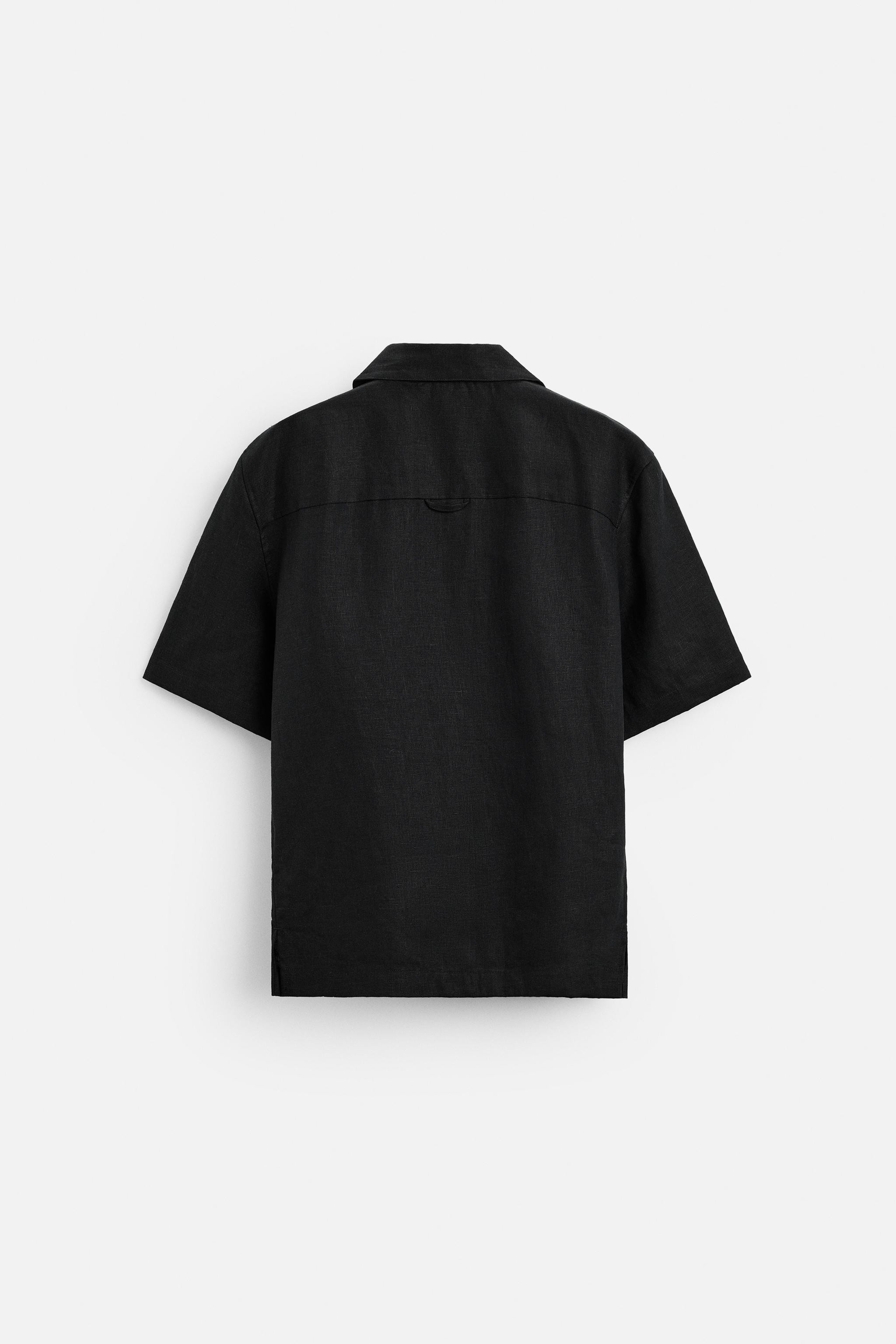 100% LINEN SHIRTBlack+3 | Zara UK