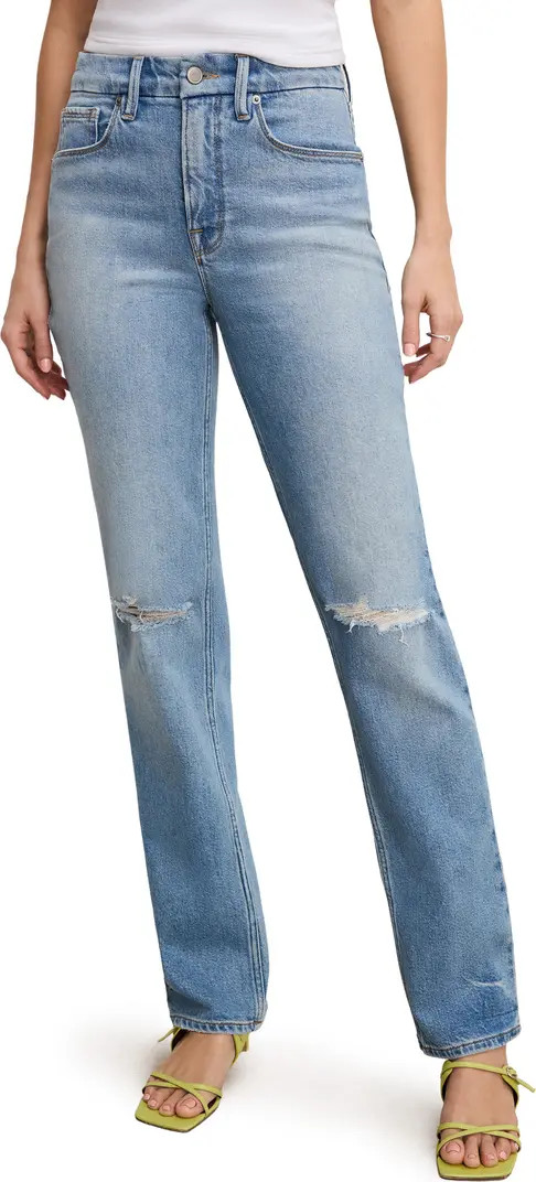 Good Icon Ripped High Waist Straight Leg Jeans | Nordstrom