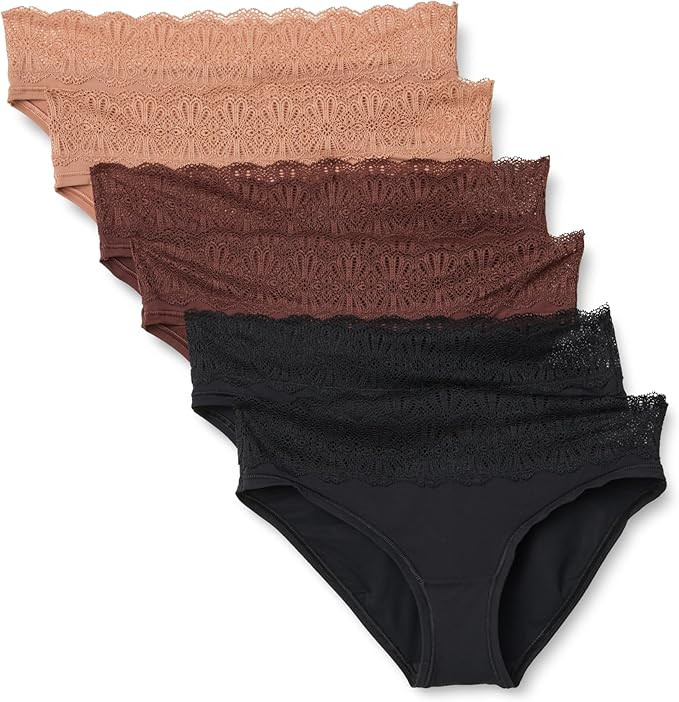 Amazon Essentials Women's Microfibre with Lace Trim Ladies Knickers, Bikini, Boyshort, Thong and ... | Amazon (US)