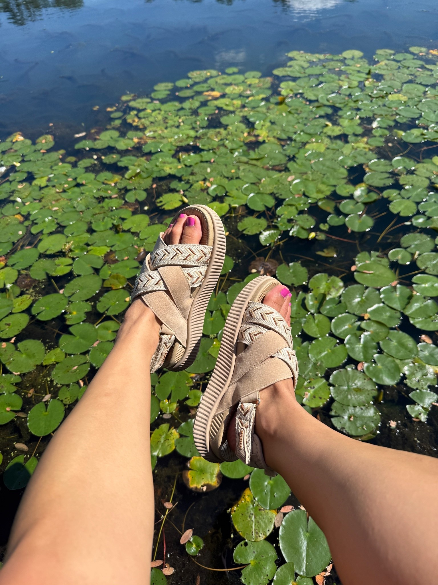 If you’re looking for comfortable sandals this pair from Amazon is it! I’ve walked 10K steps in them and they provide great support!