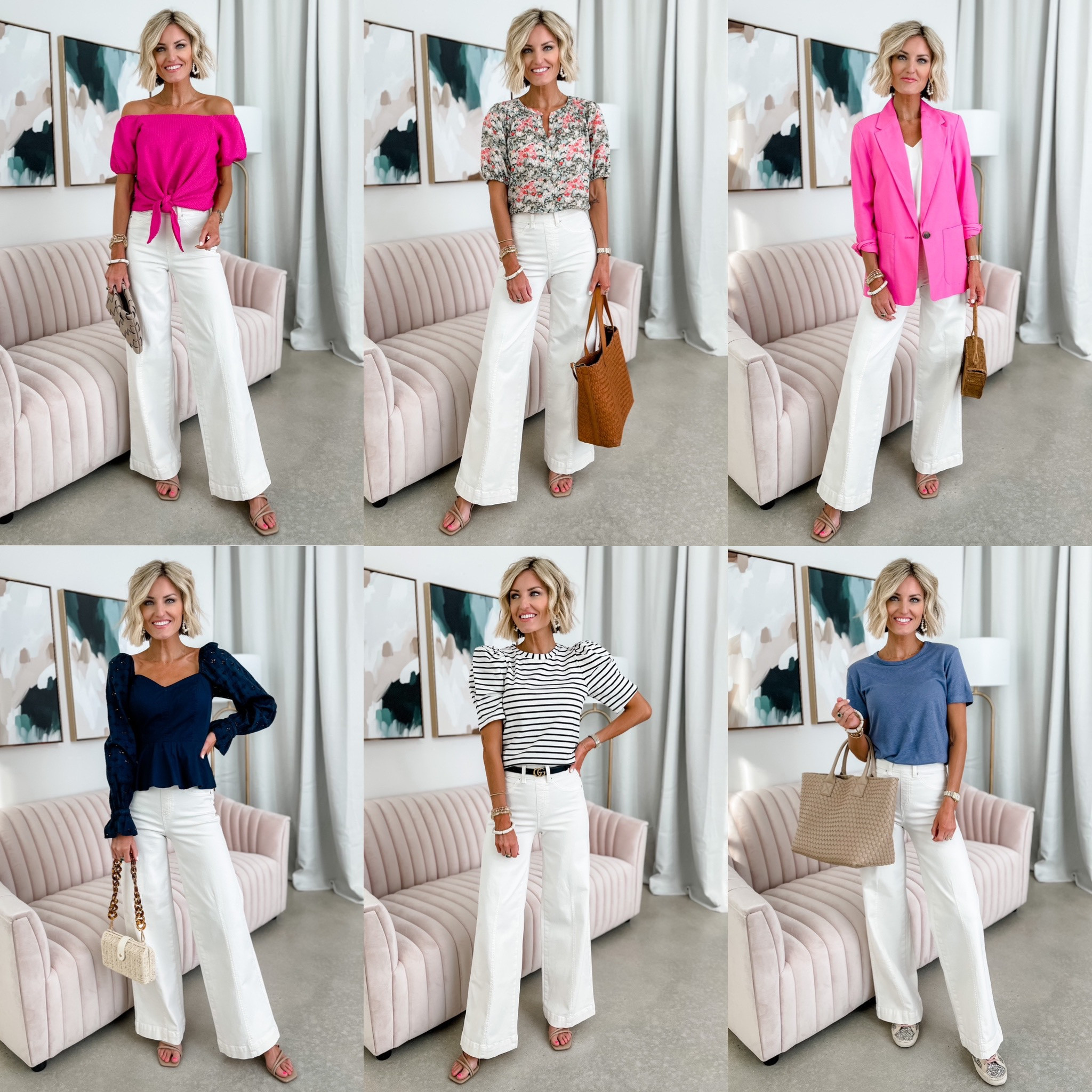 New wide leg jeans from Spanx! The Ecru color is so good for spring they pair so well with these bright tops 👏 Loverly Grey is wearing an XS petite! Use code: BRITTANYXSPANX for 10% off! 

#LTKFind #LTKSeasonal #LTKsalealert