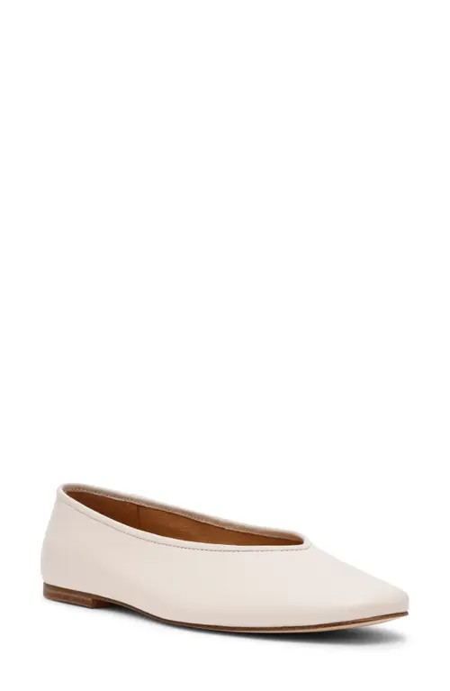 Steve Madden Pipa Ballet Flat in Bone Leather at Nordstrom, Size 5.5 | Nordstrom