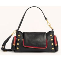 Hammitt VIP Satchel Cargo Black Brushed Gold Red Zip | Hammitt (US)