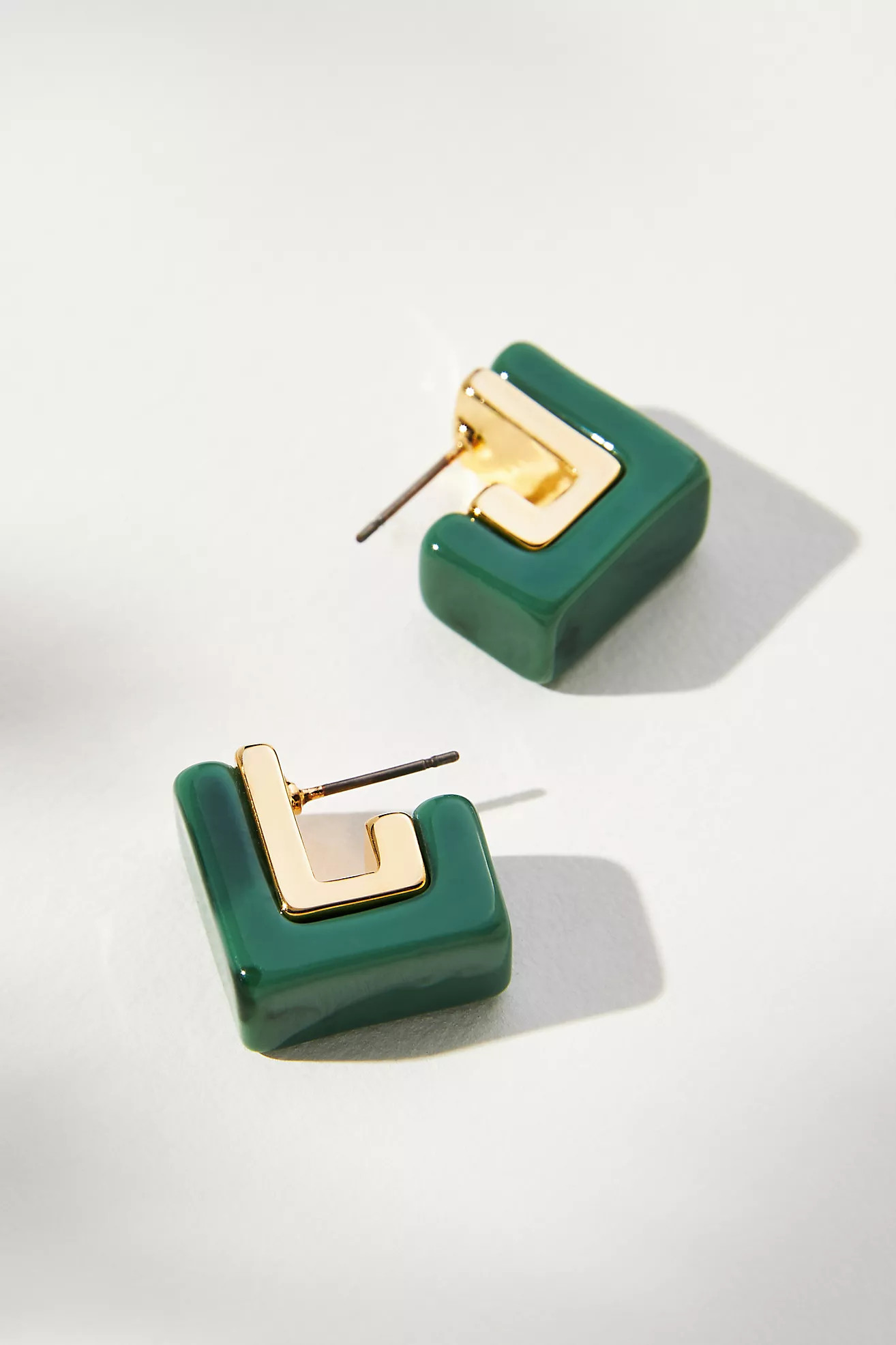 Small Squared Huggie Earrings | Anthropologie (US)