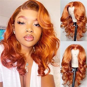 West Kiss Ginger Wig Body Wave Lace Front Wigs Human Hair Colored Orange Human Hair Wigs For Blac... | Amazon (US)