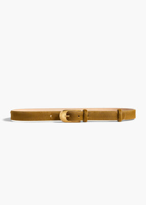 KHAITE - Dome Belt In Bronze Haircalf With Gold | Khaite