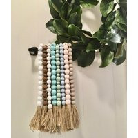 Wood Bead Garland With Tassels-38"", 8 Colors, Farmhouse Garland, Tabe Decor, Tier Tray Decor | Etsy (US)