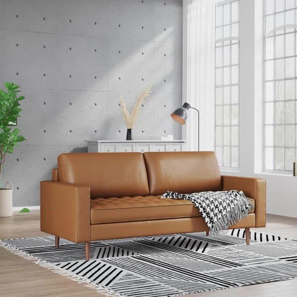 Broadmoor 59" Vegan Leather Loveseat | Wayfair North America