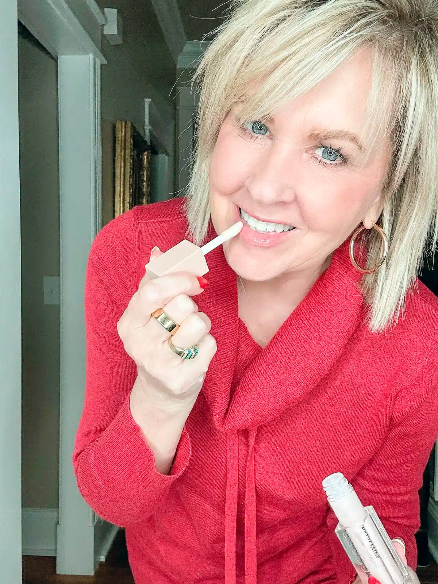 Maybelline Lifter Gloss in shade Ice! It comes in several shades. 

#LTKbeauty #LTKover40 #LTKMostLoved