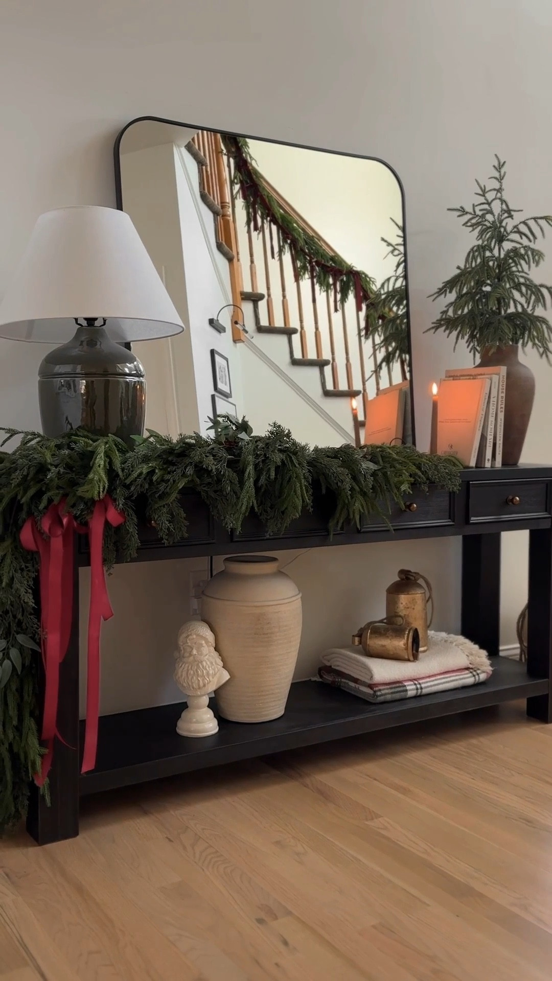 Christmas entryway decor, entryway console table, Christmas console table styling, Wayfair furniture, entryway mirror, entryway table lamp, holiday decor

#LTKHome #LTKHoliday #LTKSeasonal