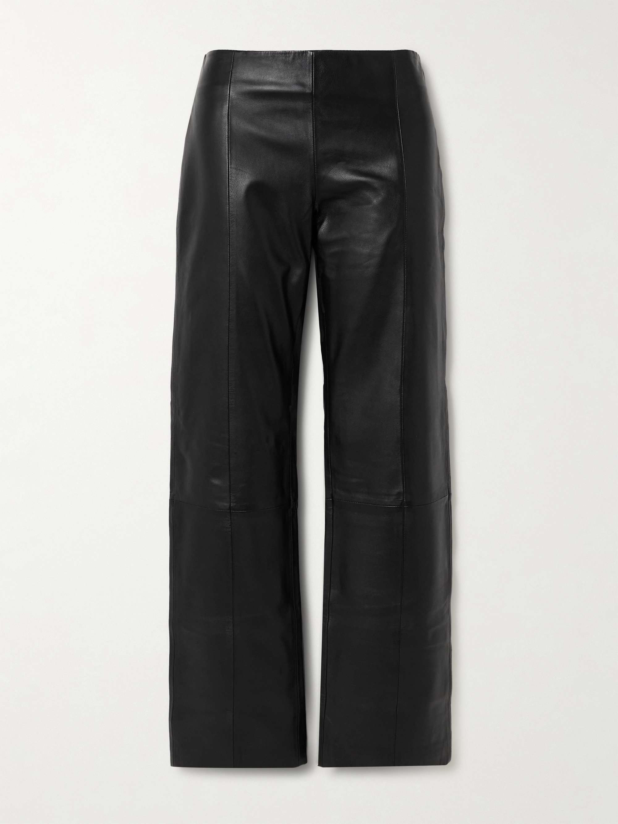 Paneled textured-leather straight-leg pants | NET-A-PORTER (US)