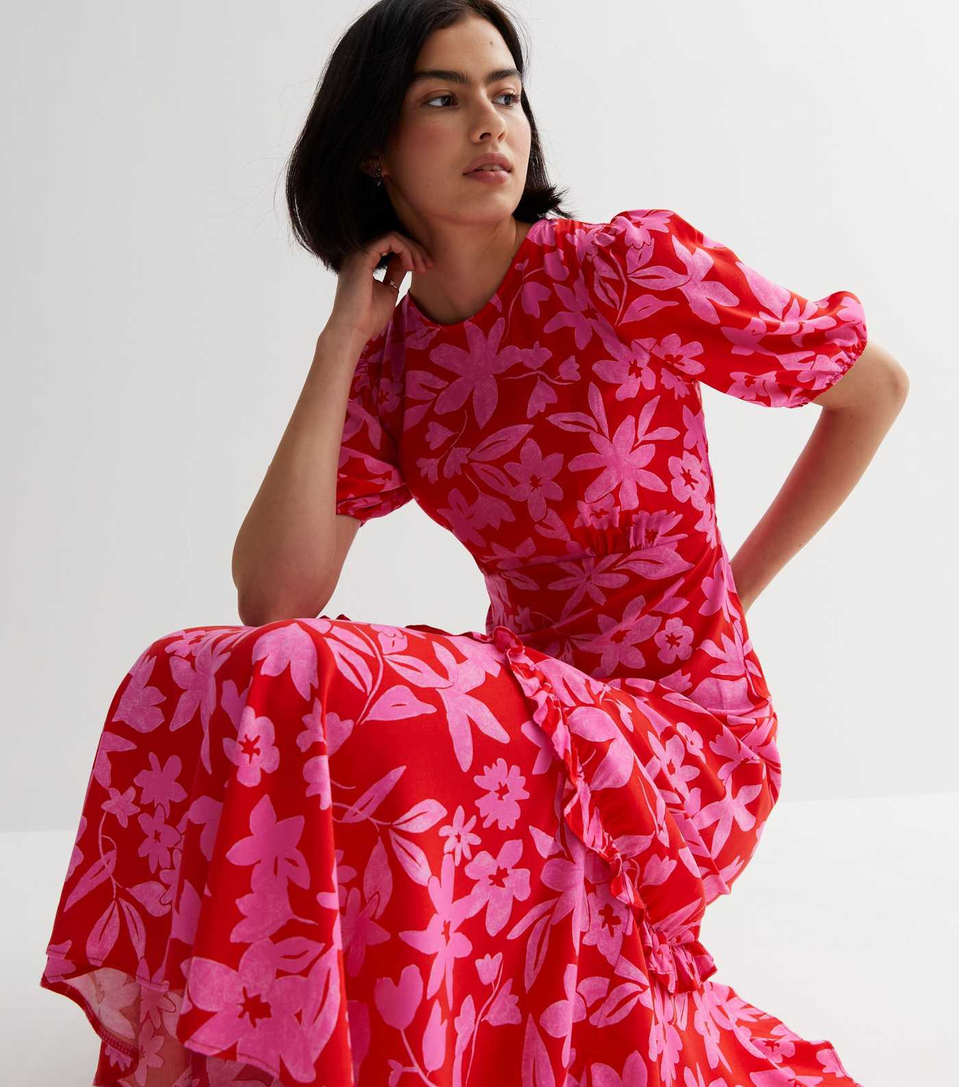 Red Floral Tiered Midaxi Dress
						
						Add to Saved Items
						Remove from Saved Items | New Look (UK)