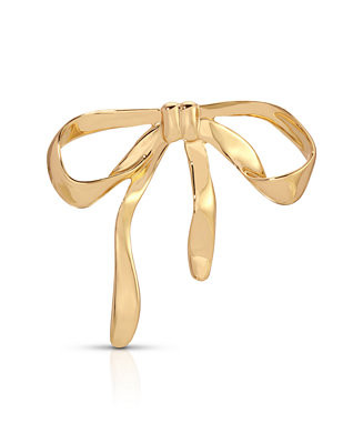 Gold Plated Bow Organica Brooch | Macy's