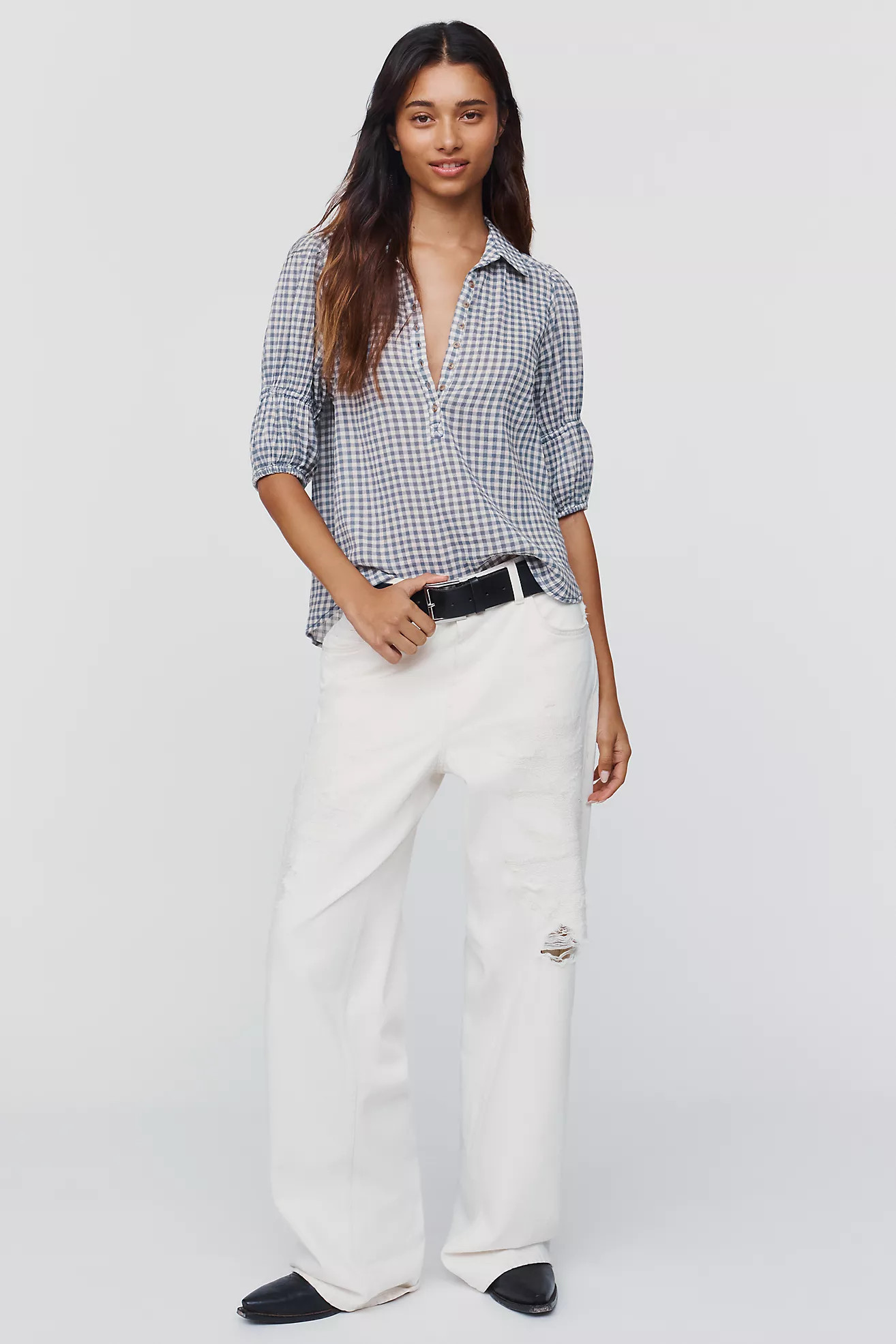 Pilcro Tallulah Puff Sleeve Blouse | Anthropologie (US)
