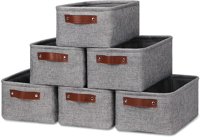 HNZIGE Small Storage Baskets for Shelves(6pack) Foldable Fabric Storage Baskets, Empty Gift Baske... | Amazon (US)