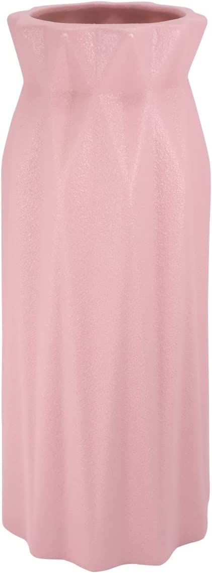 Gemseek 8 Inch Pink Ceramic Flower Vase, Elegant Matte Vase for Living Room Indoor Home Decor, We... | Amazon (US)
