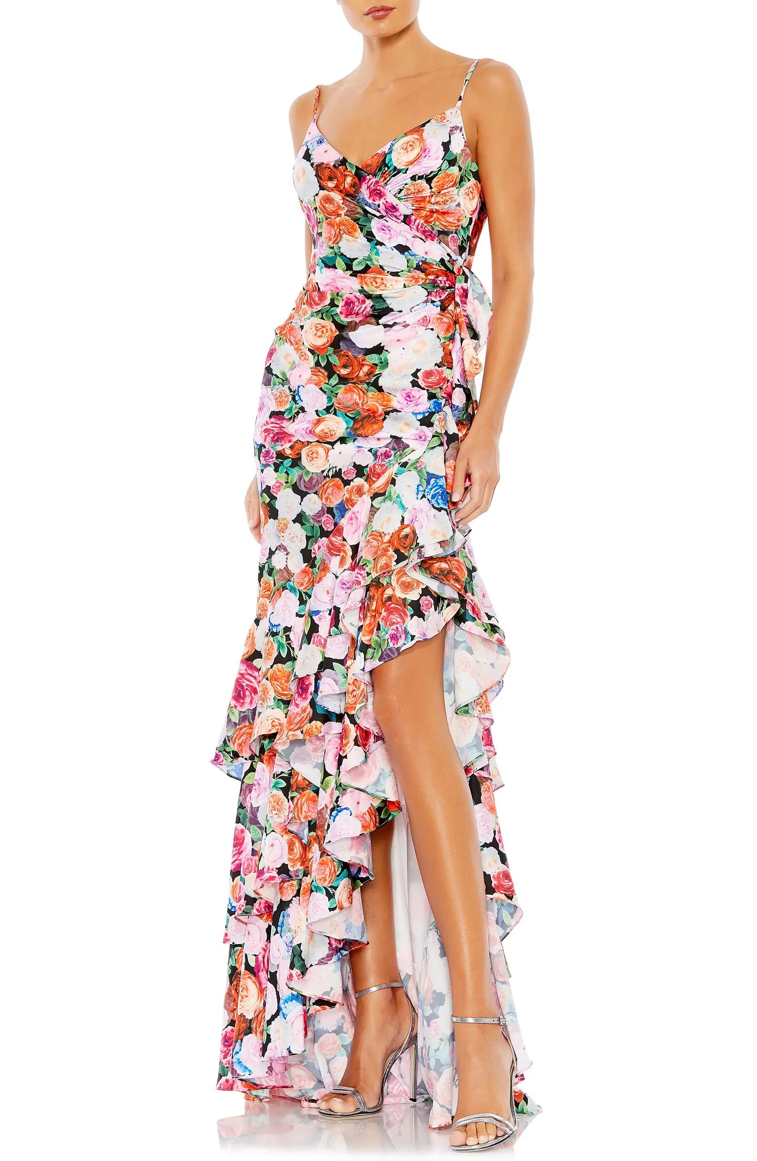 Floral Backless Body-Con Gown | Nordstrom