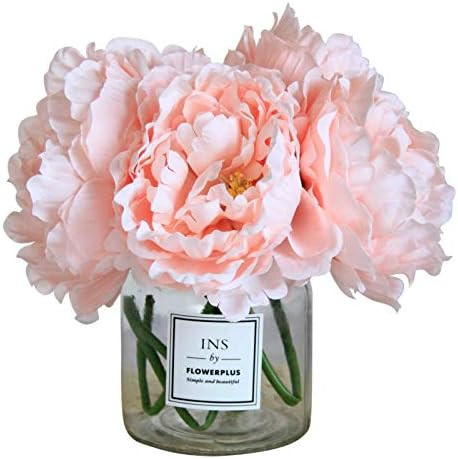Tinsow Artificial Peony for Home Decoration, 5 Pcs Faux Peonies for Wedding Decoration, Silk Flow... | Amazon (US)