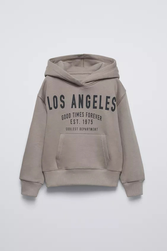 TEXT PRINT HOODED SWEATSHIRT | Zara US