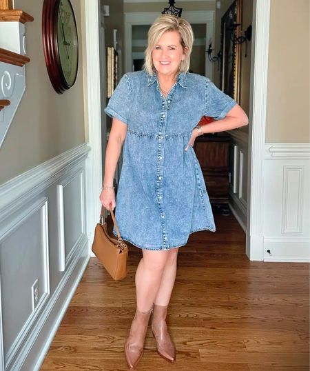 Denim Dress is an Amazon Find and I’m wearing a size large | boots are Nordstrom size 9.5 | Weekend Outfit 

#LTKover40 #LTKtravel #LTKstyletip