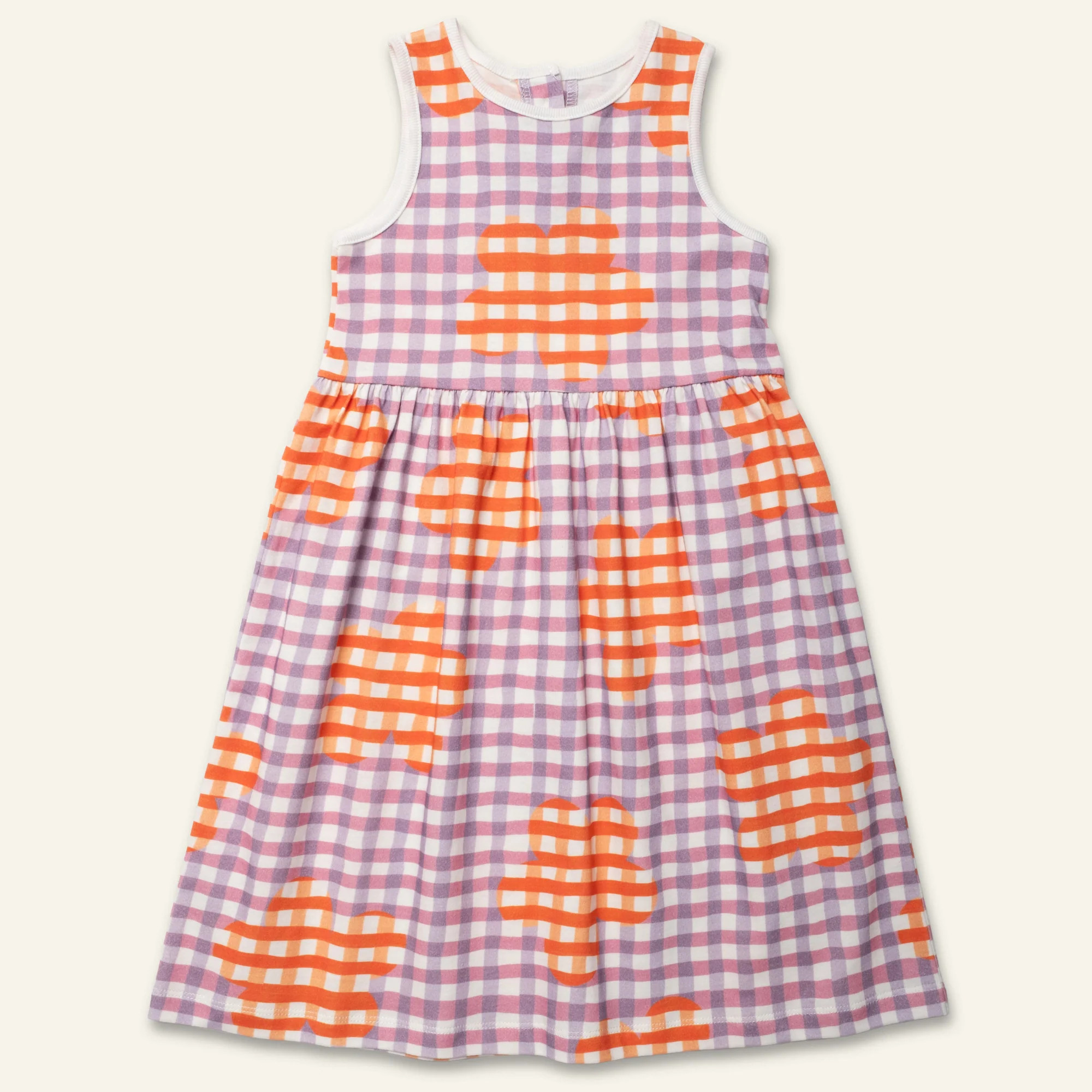 Flower Gingham Tank Dress | Mon Coeur